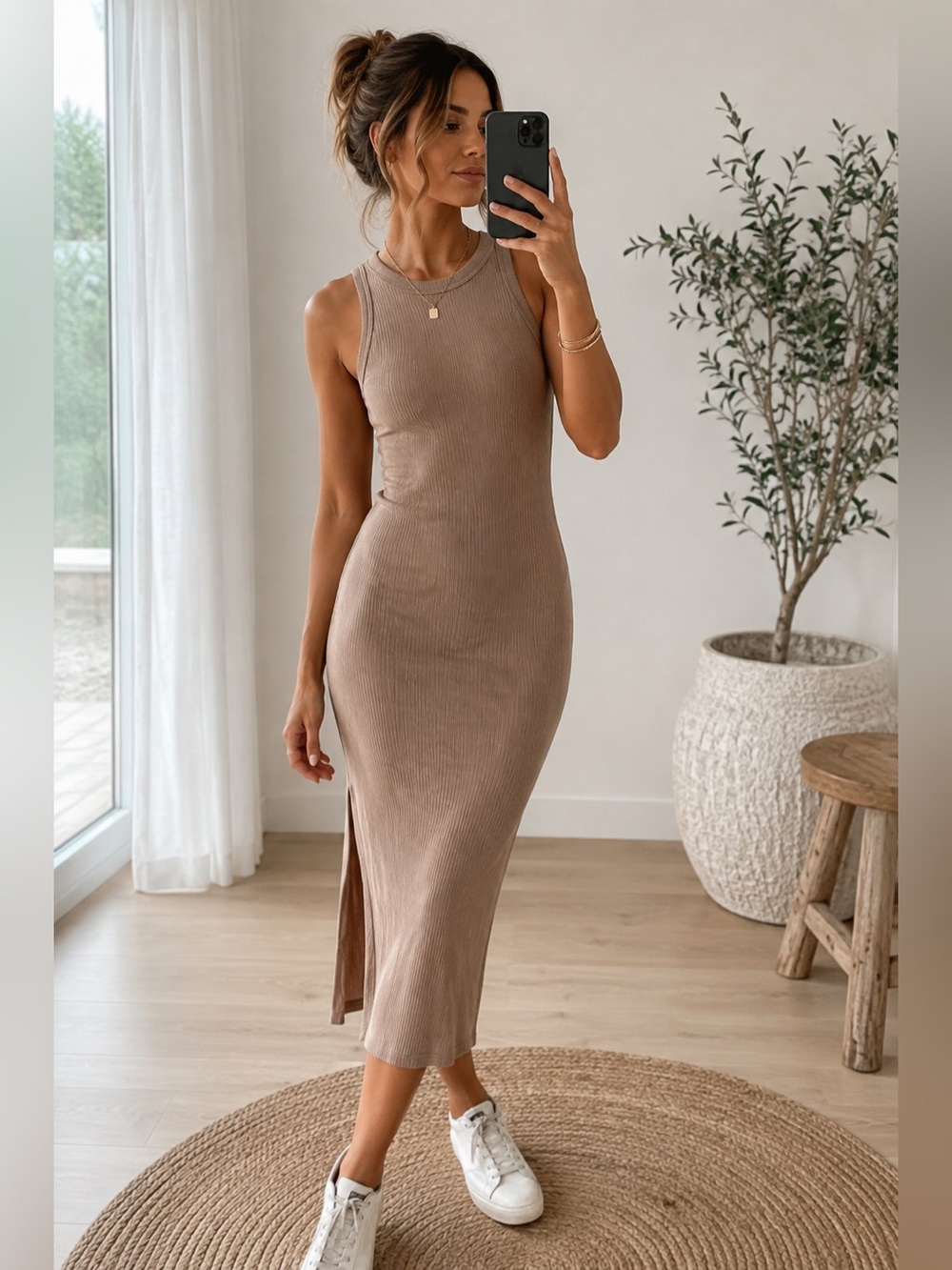 Abercrombie & Fitch Ribbed Racerback Midi Dress XS NWOT